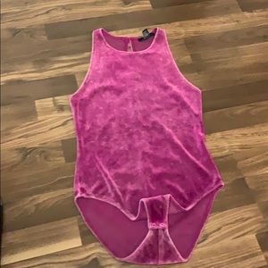 Super Cute Plum Velvety Bodysuit Top✨